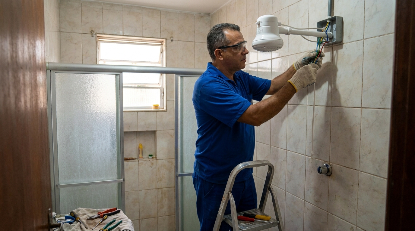 Substituição de Chuveiro Antigo em Belo Horizonte‑MG